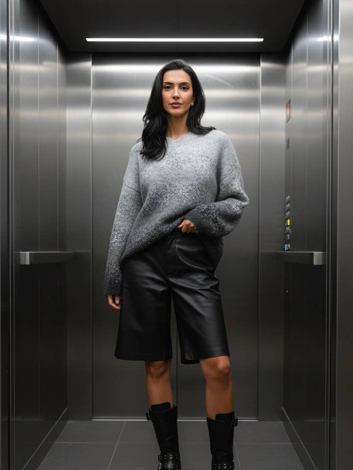 MOOYA - Wholesale Knit Sweater - Women's - Thick knit ombre effect sweater - JS0040