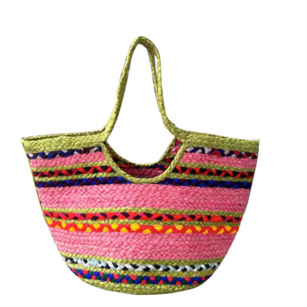 Nima Accessories Inc - Wholesale Tote bag – Women's - Ladies Jute Themed Tote Hand Bag