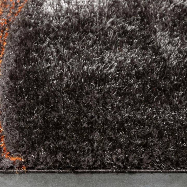 Well Woven - Wholesale Area rug - Luz Modern Geometric Grey Orange 3D Textured Thick & Soft Shag Rug8