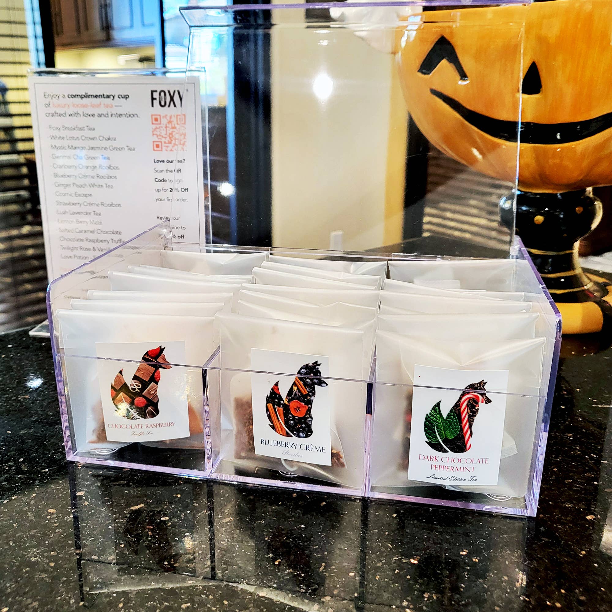 Foxy Tea® – Engroshandel Løs te – Pyramide-tepose til én kop (individuelt indpakket)63