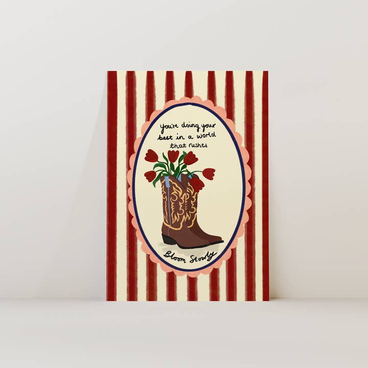 Bloom Slowly Print for wholesale by Poppy Illustrates