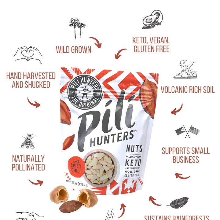 Pili Hunters - Wholesale Nuts - Pili Hunters Spicy Chili Pili Nuts (5oz)2