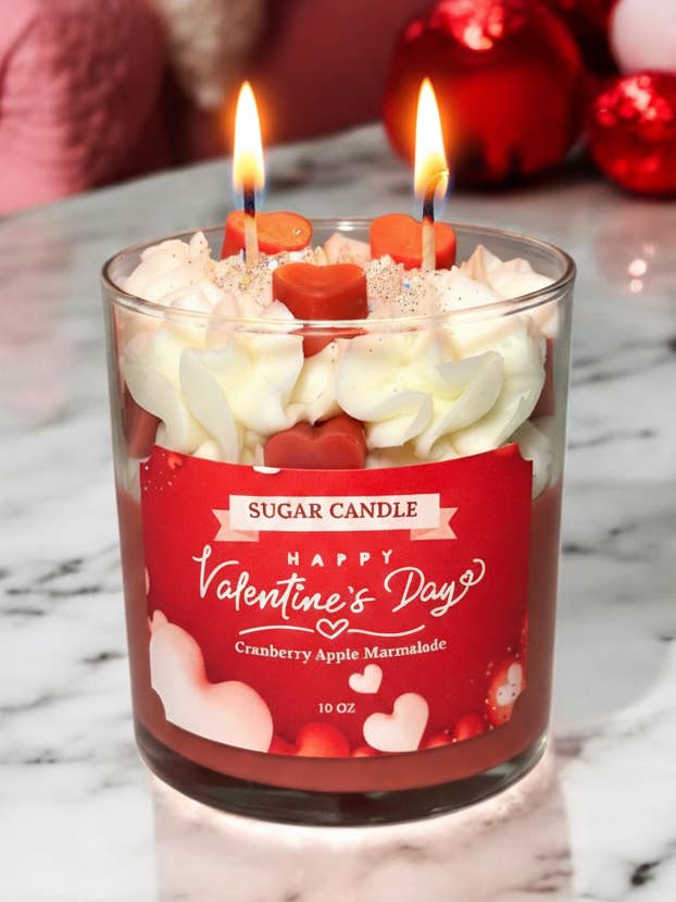 Valentine's Day Candle: Soy, Handmade, Retail & Gift Ready for wholesale by Sugar Candle