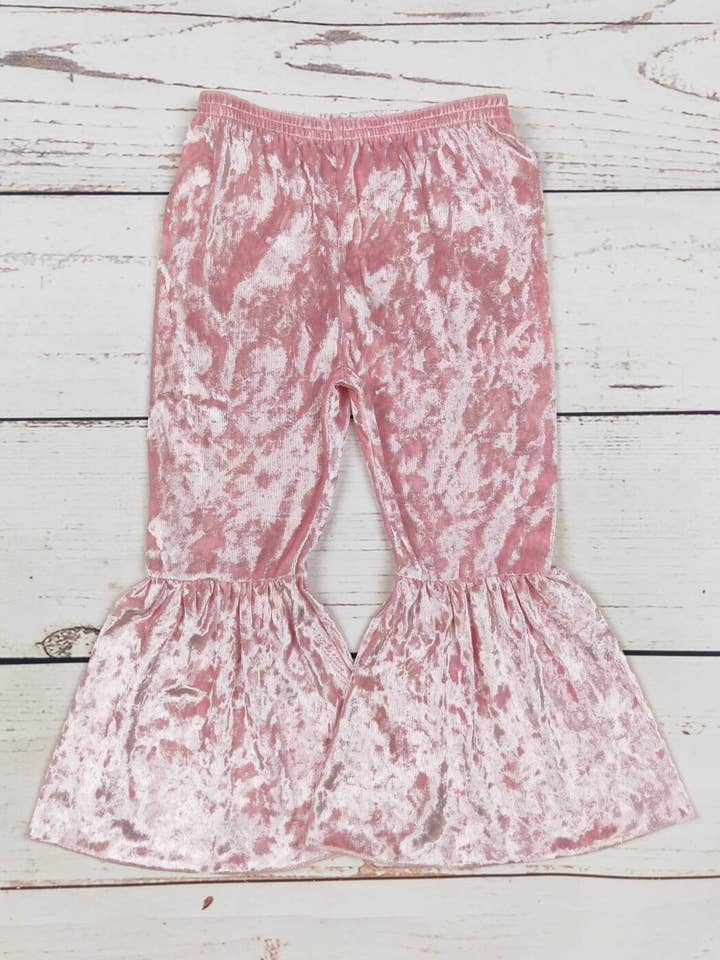 Kids Girls Pink Velvet Pants for wholesale by sassy kids palace