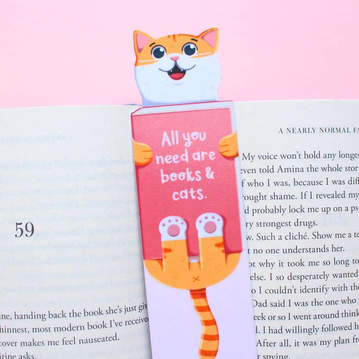 Oranje Tabby Cat Bladwijzer voor wholesale door Vanessa Forte Art