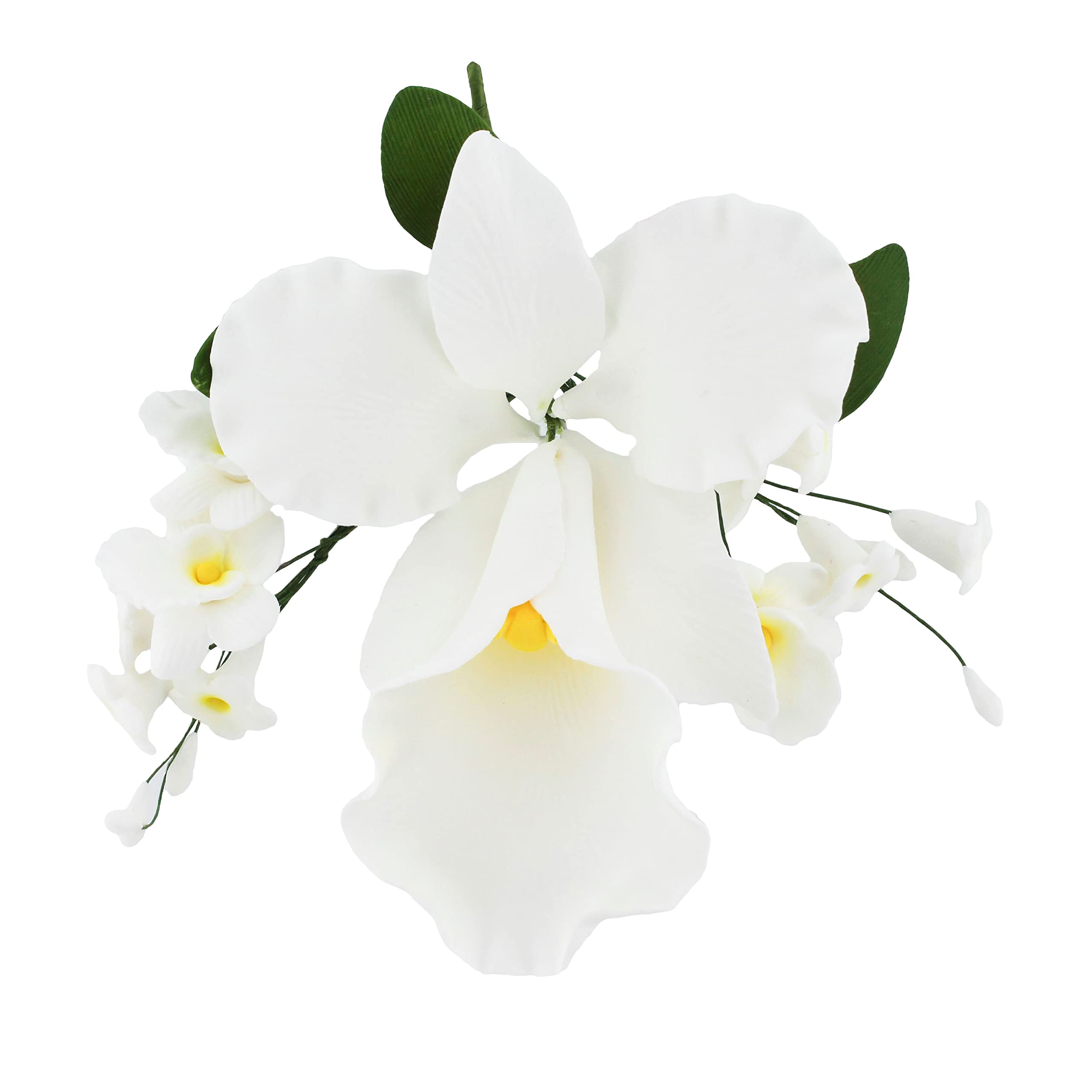Global Sugar Art – wholesale Artificial flowers – Orchid Sugar Cake Flower Sprays, White Cattleya Arched Orchid Spray, by Global Sugar Art0