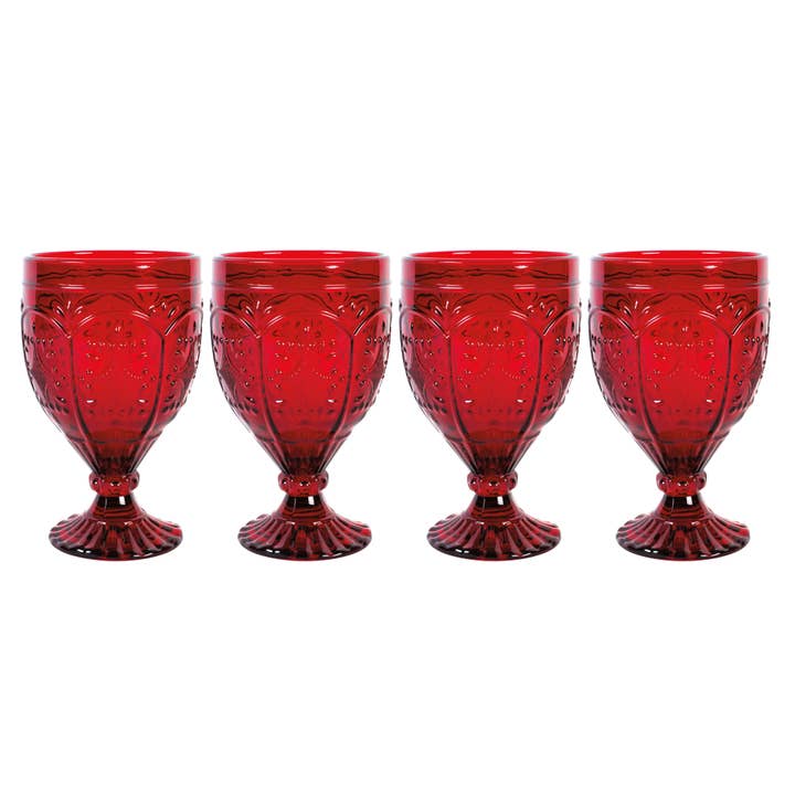 Fitz & Floyd Trestle Red 12OZ Goblet S4 Gift Box Pkg for wholesale on Faire