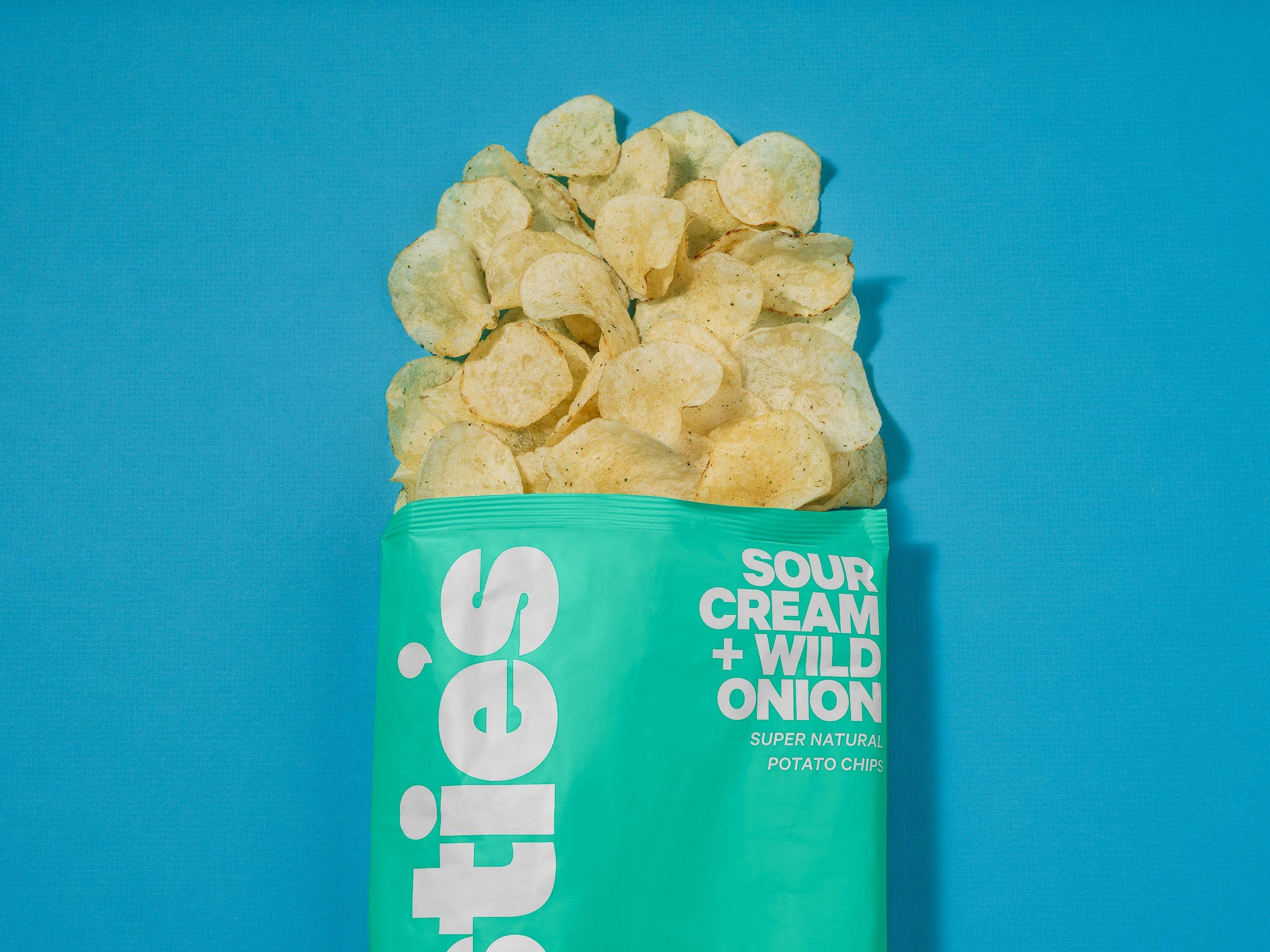 Sour Cream + Wild Onion Chips made by Christie's Chips in Santa