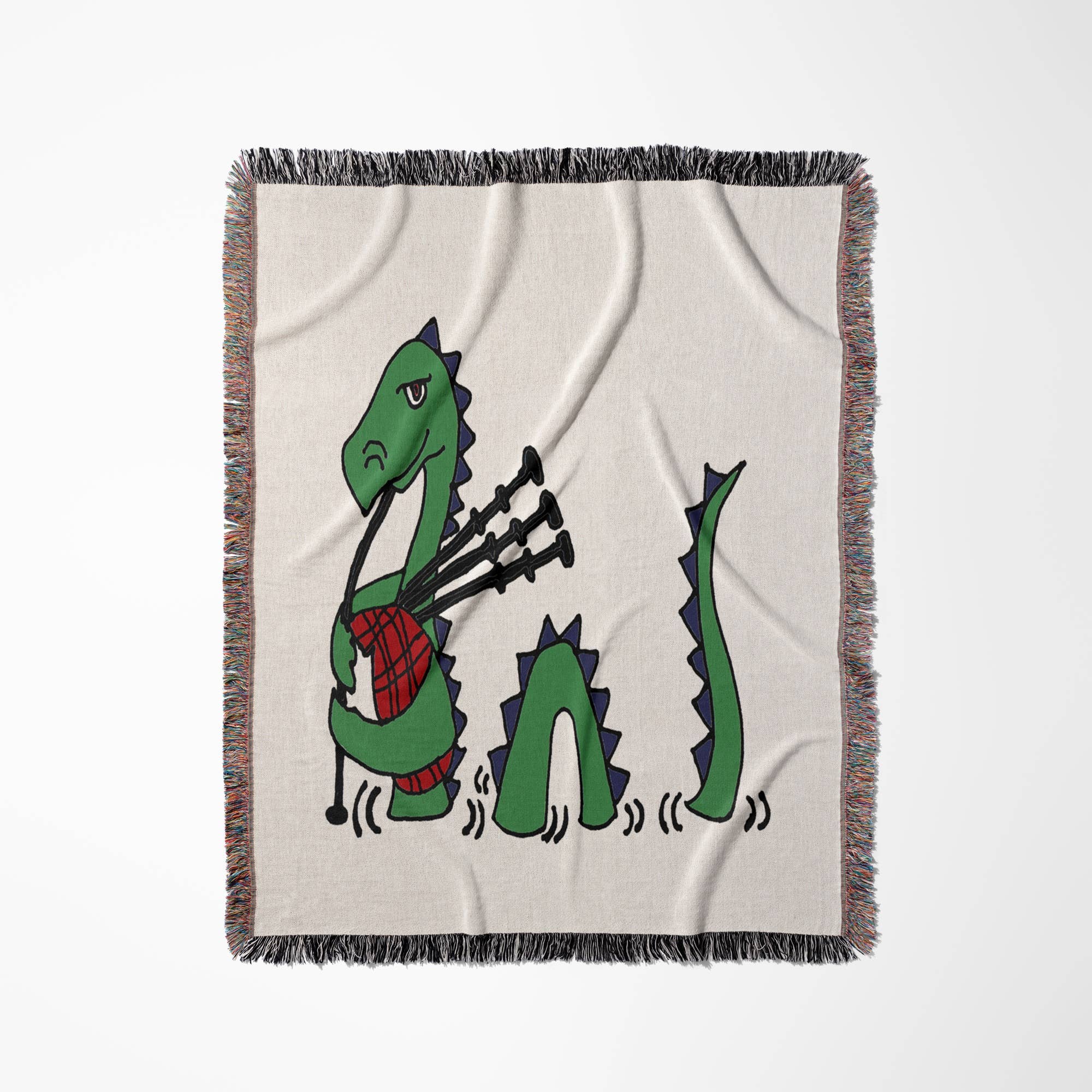 3dRose - Wholesale Throw Blanket - 3dRose, Funny Loch ness Monster Playing the Bagpipes, Blanket0