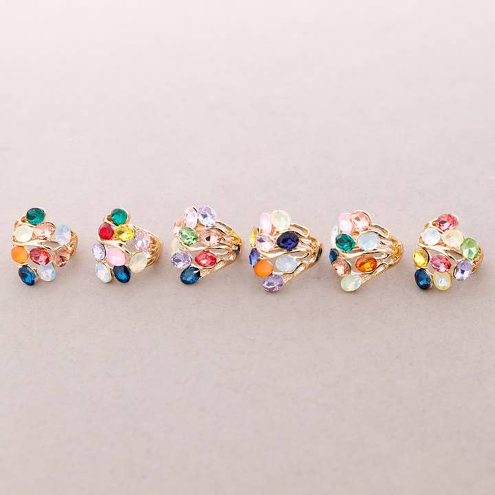 Sonata - Wholesale Multi-Stone Ring - Crystal Metal Elastic Ring5