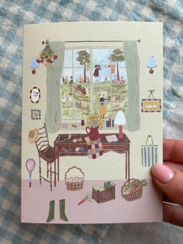 Patchwork Quilt card for wholesale by Harriet Watson