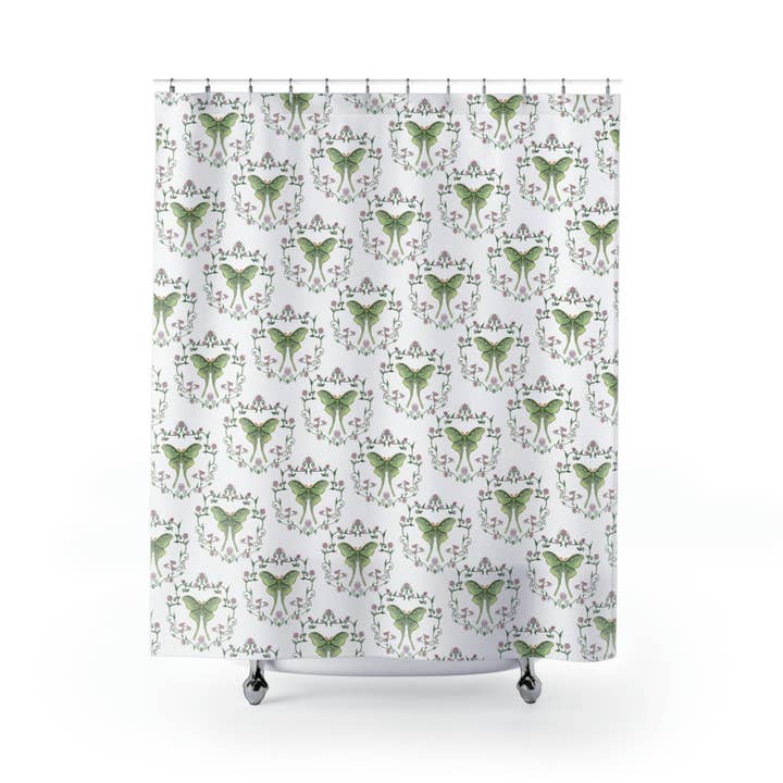 Luna Moth douchegordijnen voor wholesale door Art By: Julianna McPherson