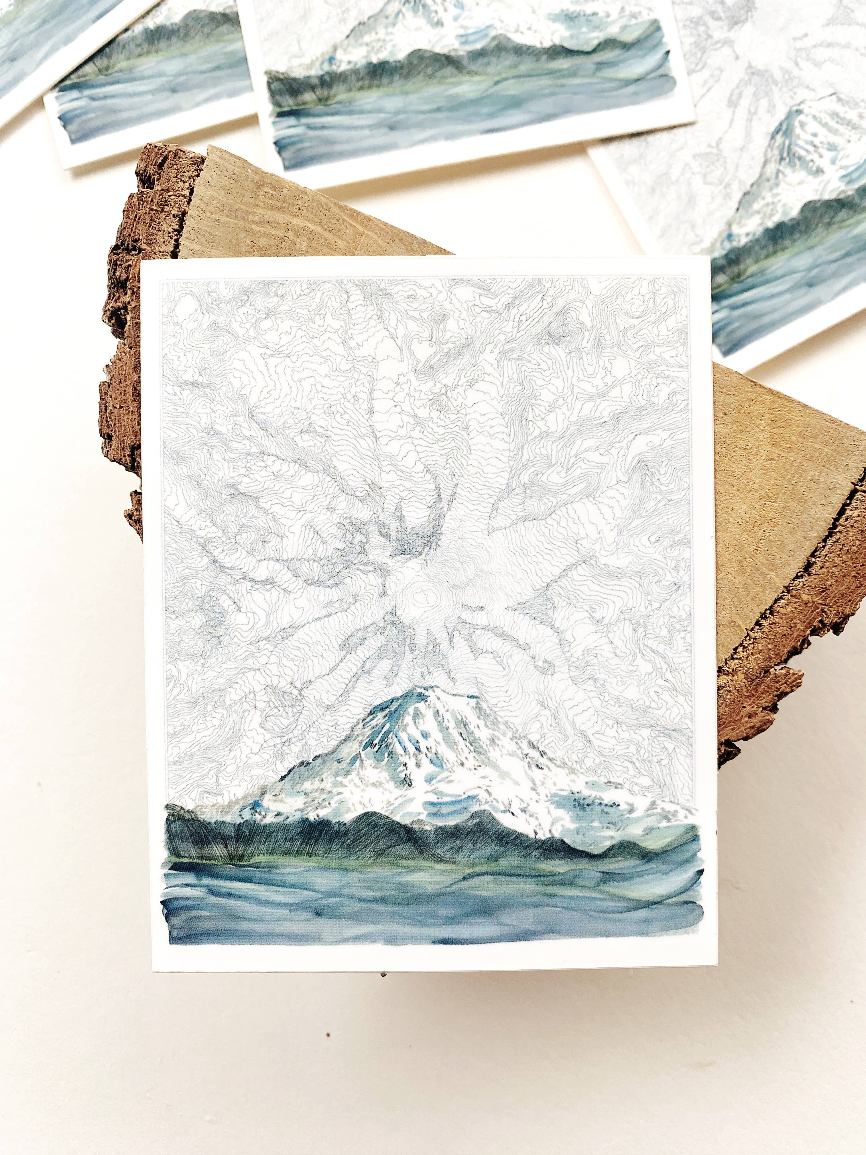 Turn-of-the-Centuries - Wholesale Sticker - MOUNT RAINIER TAHOMA Topo Map + Mountain - VINYL Sticker5