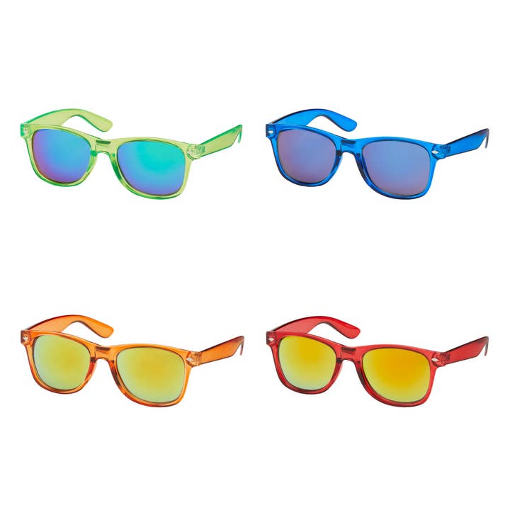 1674- Classics - Crystal/Color Mirror Sunglasses for wholesale by Blue Gem Sunglasses Inc