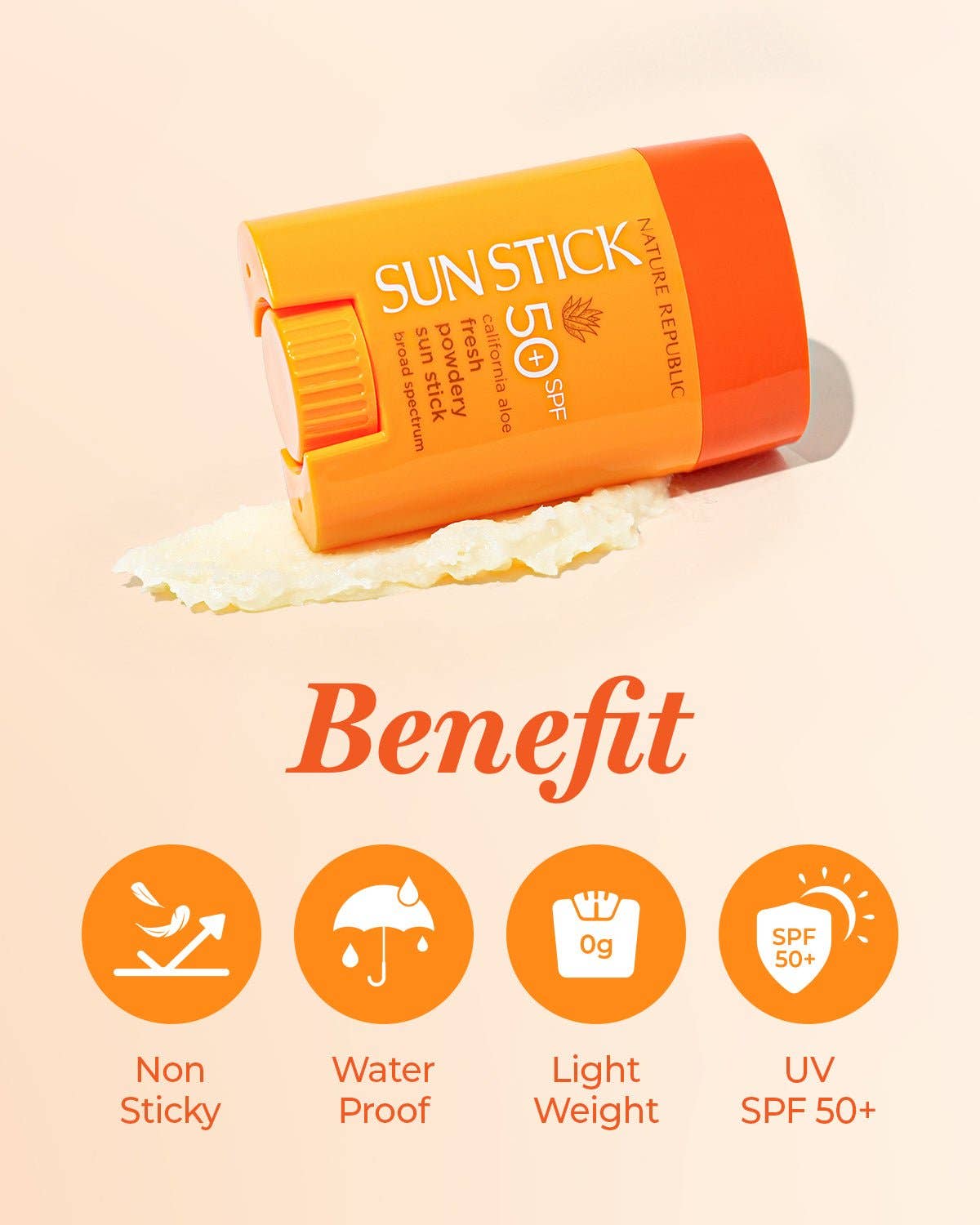 VIAI Beauty – wholesale Sunscreen – Nature Republic California Aloe Fresh Powdery Sun Stick Broad Spectrum SPF50+5