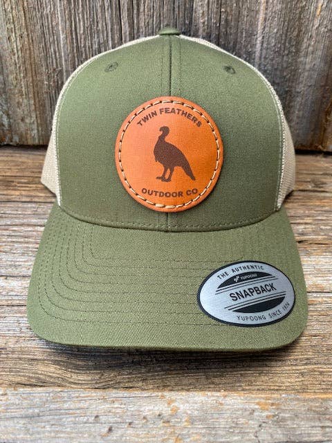 Aufnäher aus Truthahnleder - Moos/Khaki für den Großhandel von Twin Feathers Outdoor Co