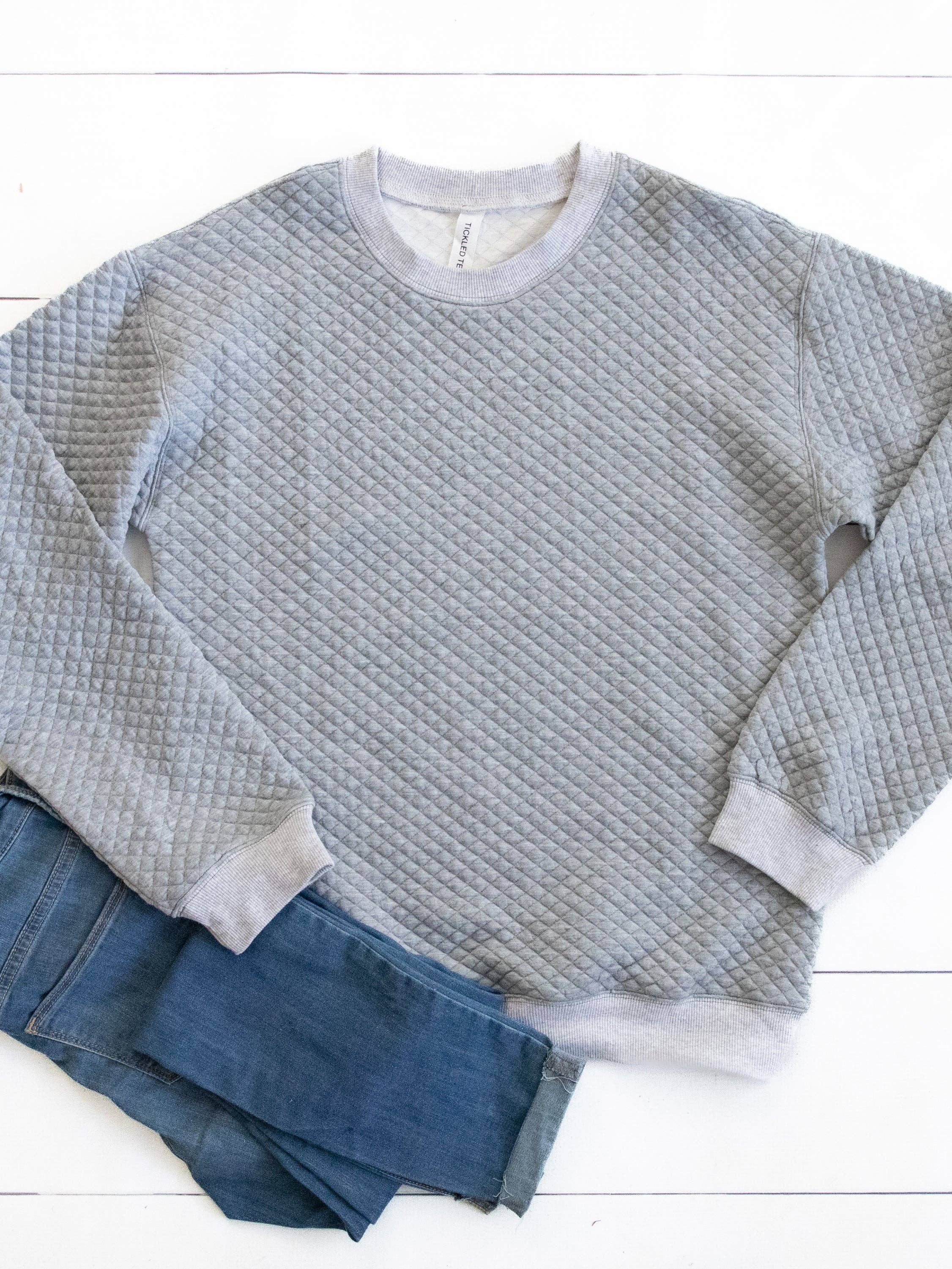 Tickled Teal – wholesale Sweatshirt - Dam – Quiltad tröja0