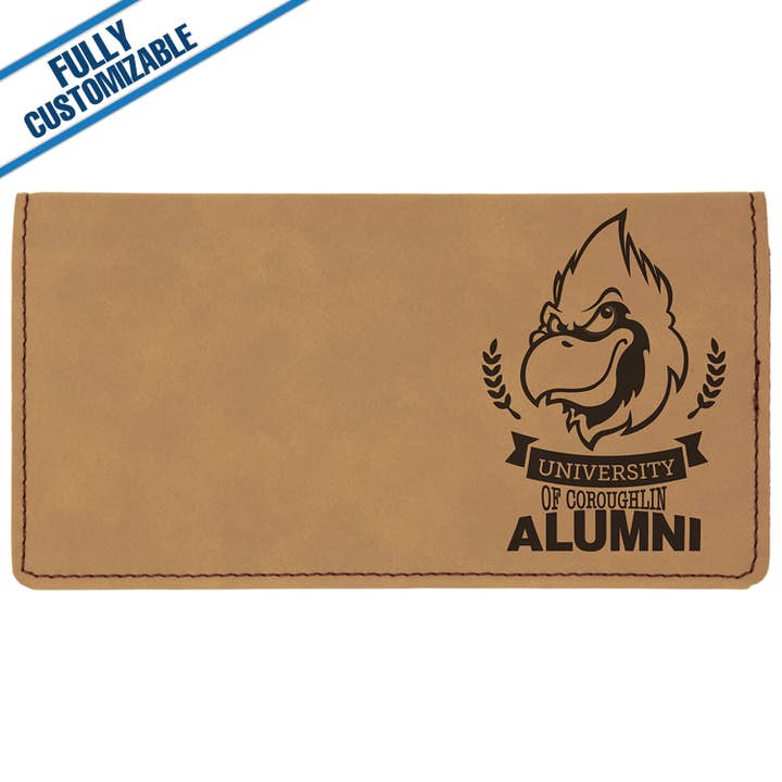 GiftWorksPlus - Vente Portefeuille de voyage - Couverture de chéquier en similicuir gravée - Entièrement personnalisable2