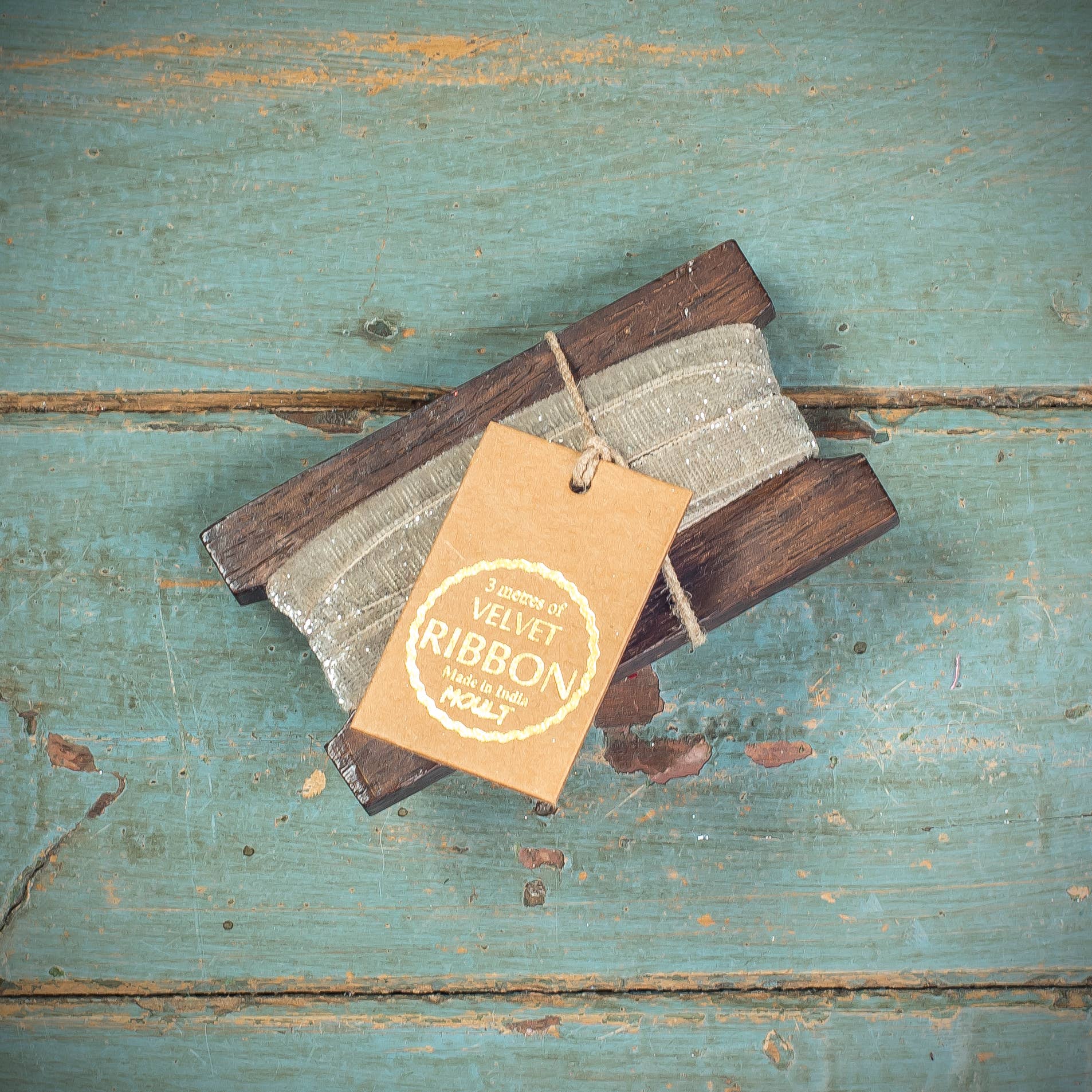 Moult - Wholesale Ribbon - Gift Wrapping - Pewter Glitter Velvet Ribbon0