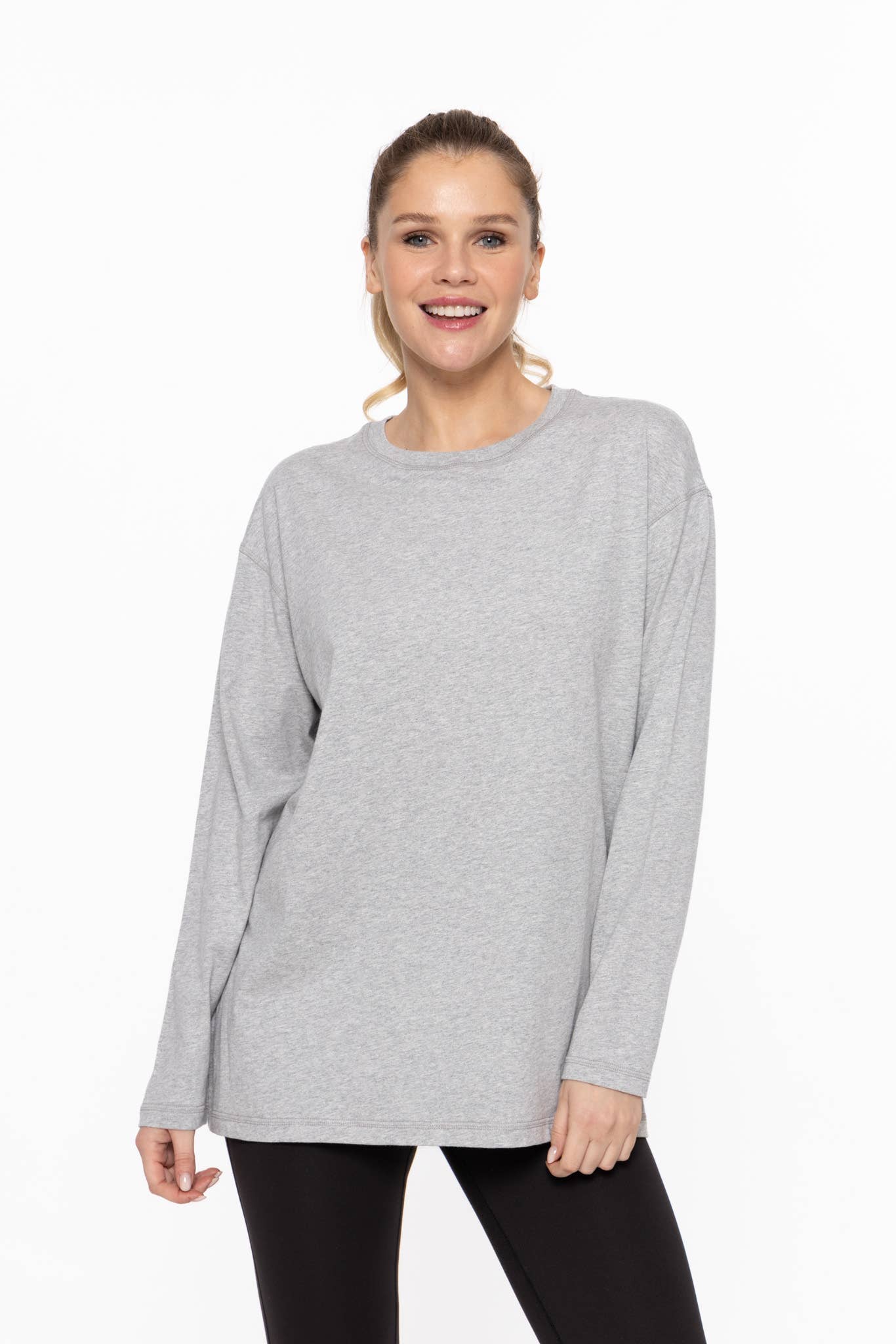 Mono B - Wholesale Tunic - Women's - Organic Cotton Long Sleeve Boyfriend Tee4