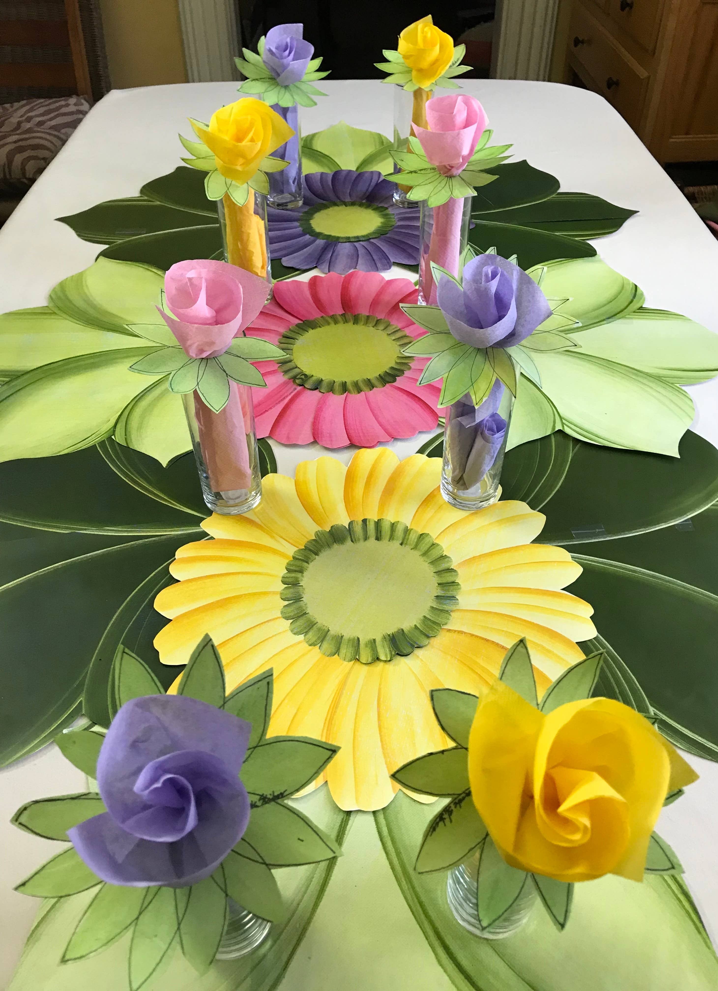 Carole Shiber Designs - Vente Sets de table - Set de table Gerber Daisy - Rose3