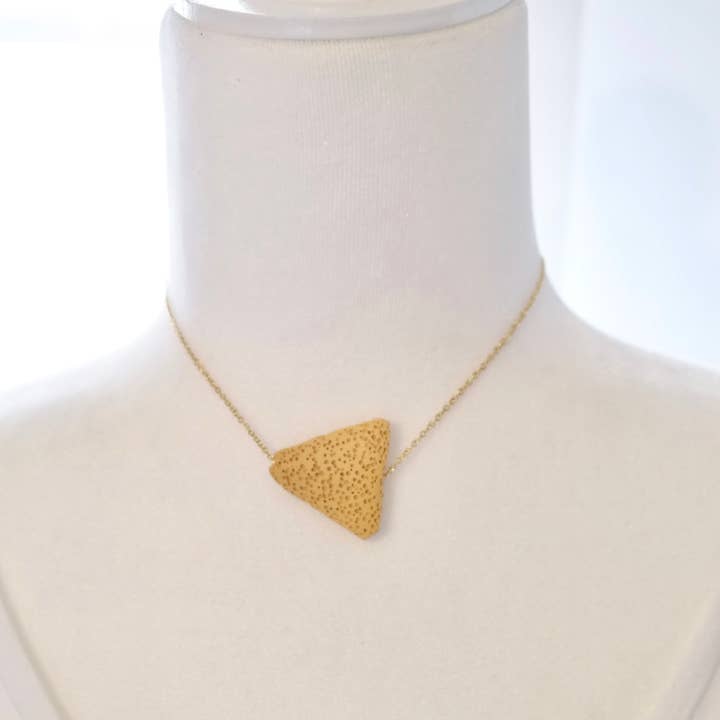 Lava Bead Necklace - Butterscotch w/ gold for wholesale by WildIce Jewelry