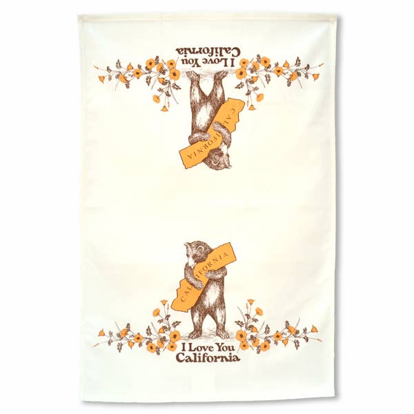 SF Mercantile - Wholesale Tea Towel - California Bear & Poppy Tea Towel1