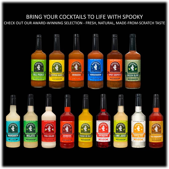 SPOOKY Craft Cocktail Mixes - Wholesale Cocktail Mix/Syrup - SPOOKY Grenadine (32oz 6-pack)4