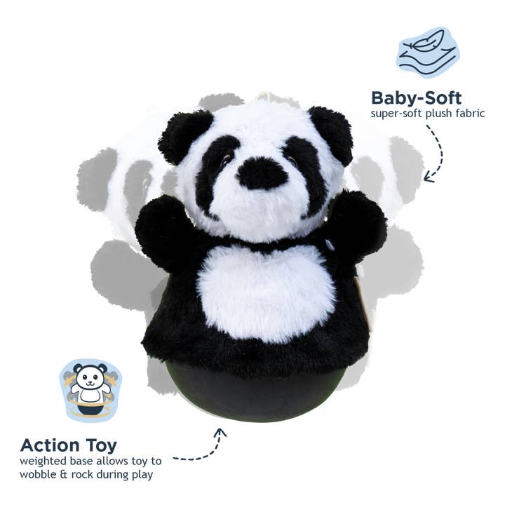 Tall Tails - Wholesale Pet Plush Toy - Dog - Panda Roly Poly Dog Toy