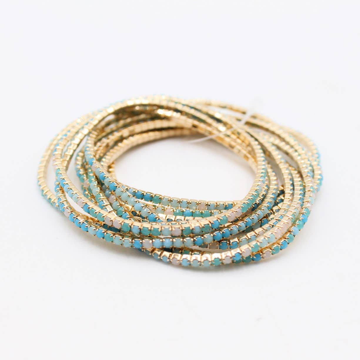 Reference Mode - Wholesale Jewelry Set - Set of 10 gold rhinestone bracelets2