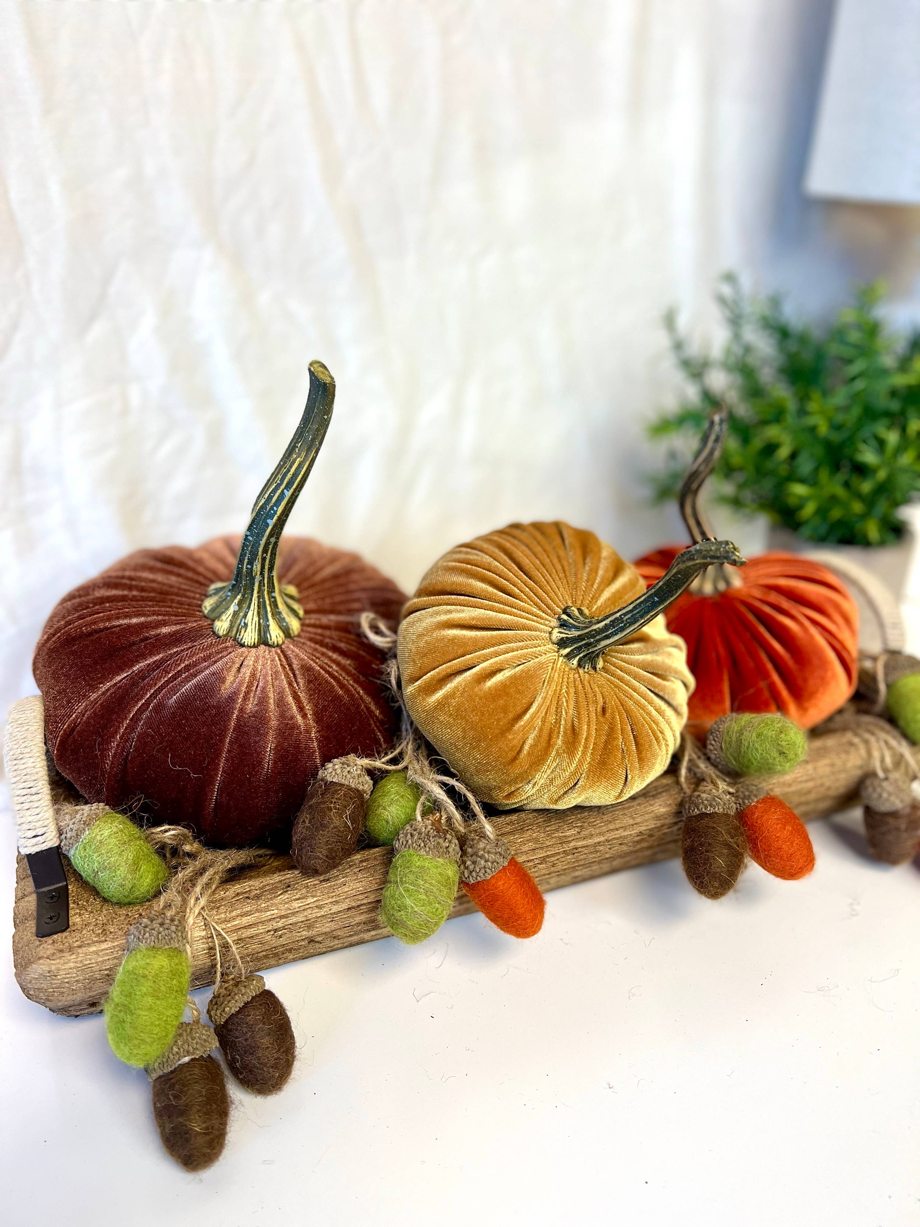Your Heart's Content - Wholesale Decorative Tabletop Object - Acorns Wool Felted Woodland Home Decor, Farmhouse Cottage 2