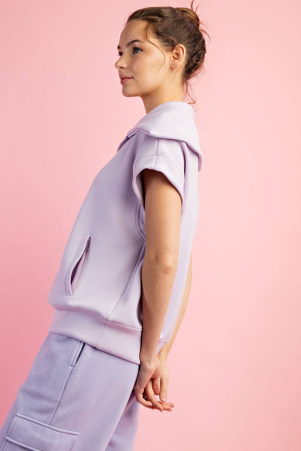 Rae Mode - Vente Haut de sport – femme - HAUT À MANCHES COURTES ET FERMETURE ÉCLAIR QUARTER EN MODAL POUR PLONGÉE32