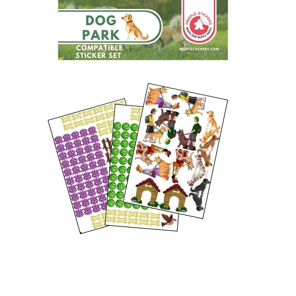 Meeple Stickers - Wholesale Board Game - Dog Park Sticker Set24