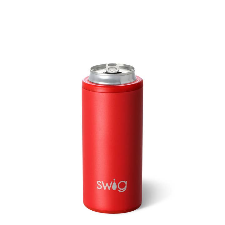 Red Skinny Can Cooler (12oz) for wholesale by Swig Life