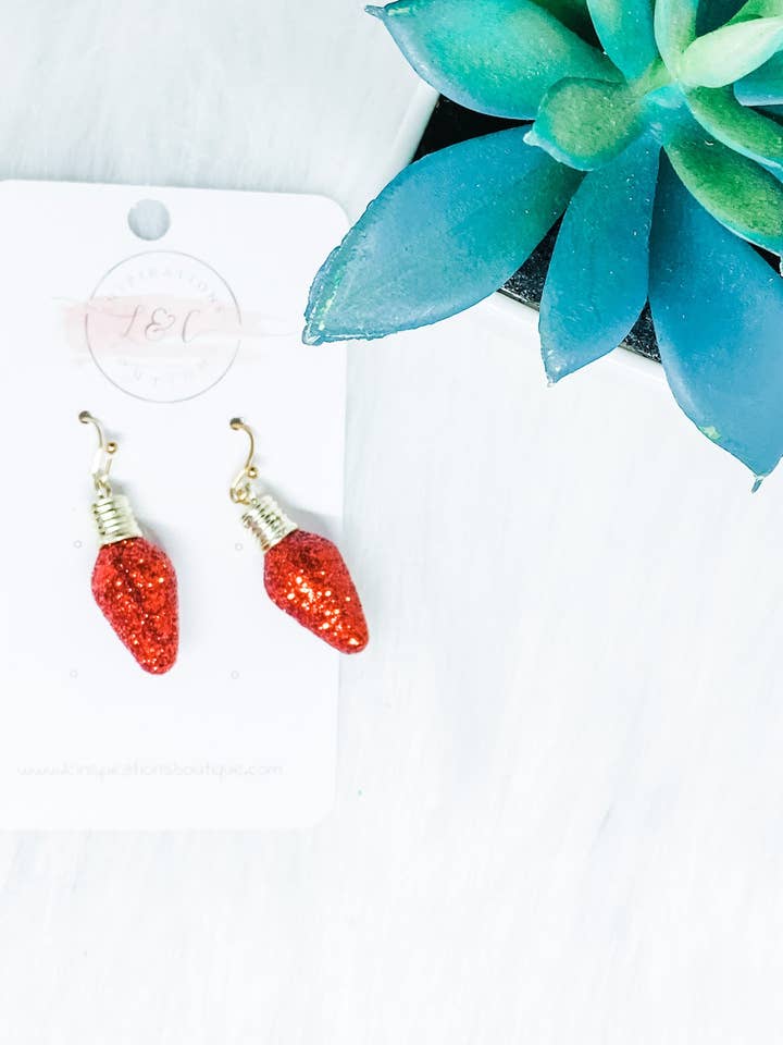 Rotes glitzerndes Weihnachtslicht für den Großhandel von LC Designs