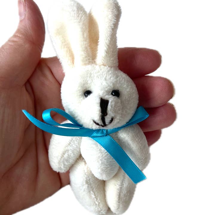 Small Plush White Bunny Rabbit for wholesale by The Gifted Rat