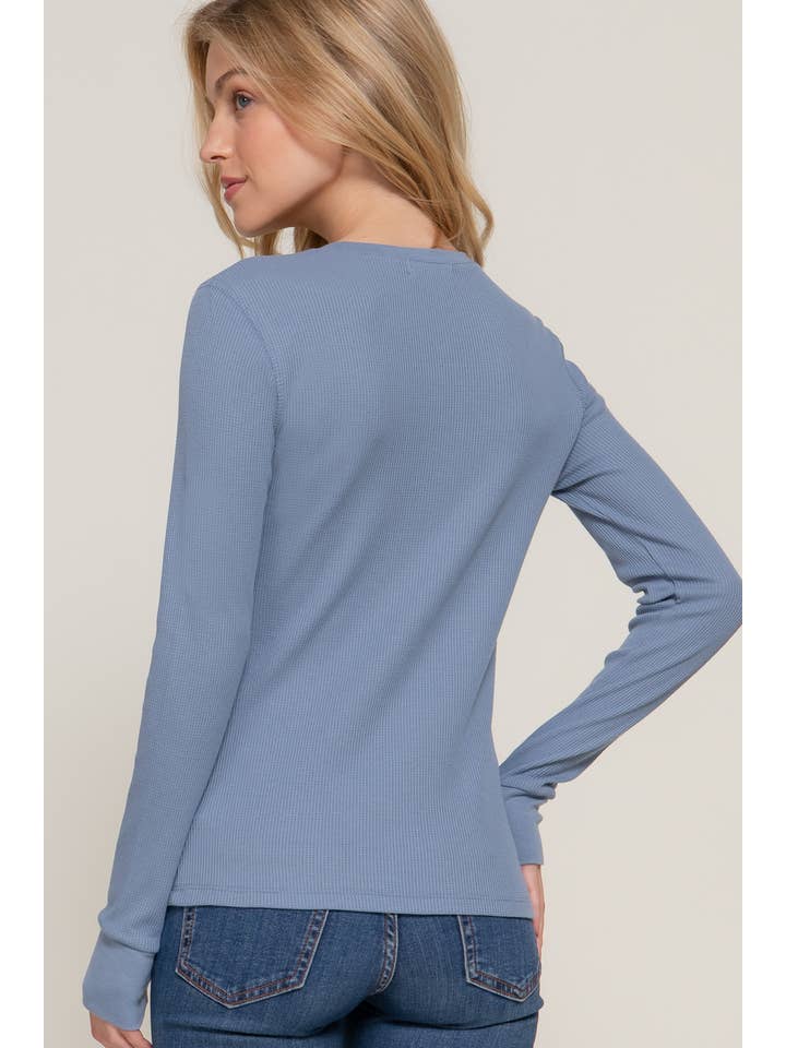 Active Basic | Active USA - Vente Haut en maille – femme - Top thermique à manches longues style henley en maille17