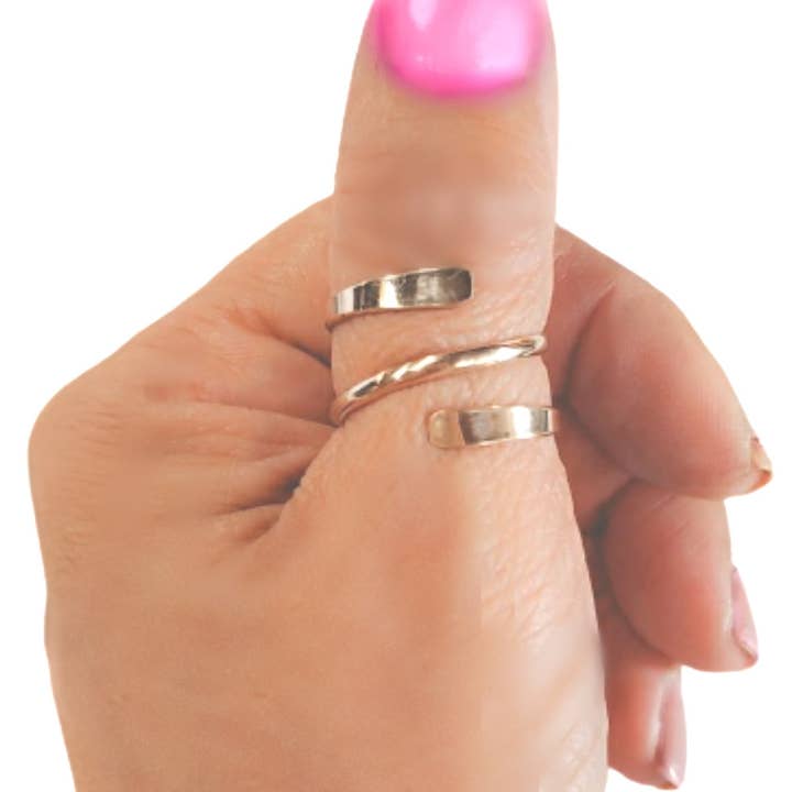 CALIFORNIA TOE RINGS - Wholesale Band/Stacked Ring - Thumb Ring, Gold Thumb Ring, Coil, Bypass, Adjustable, Wrap Around, Polished, 14k Gold Filled, Thumb Rings For Women