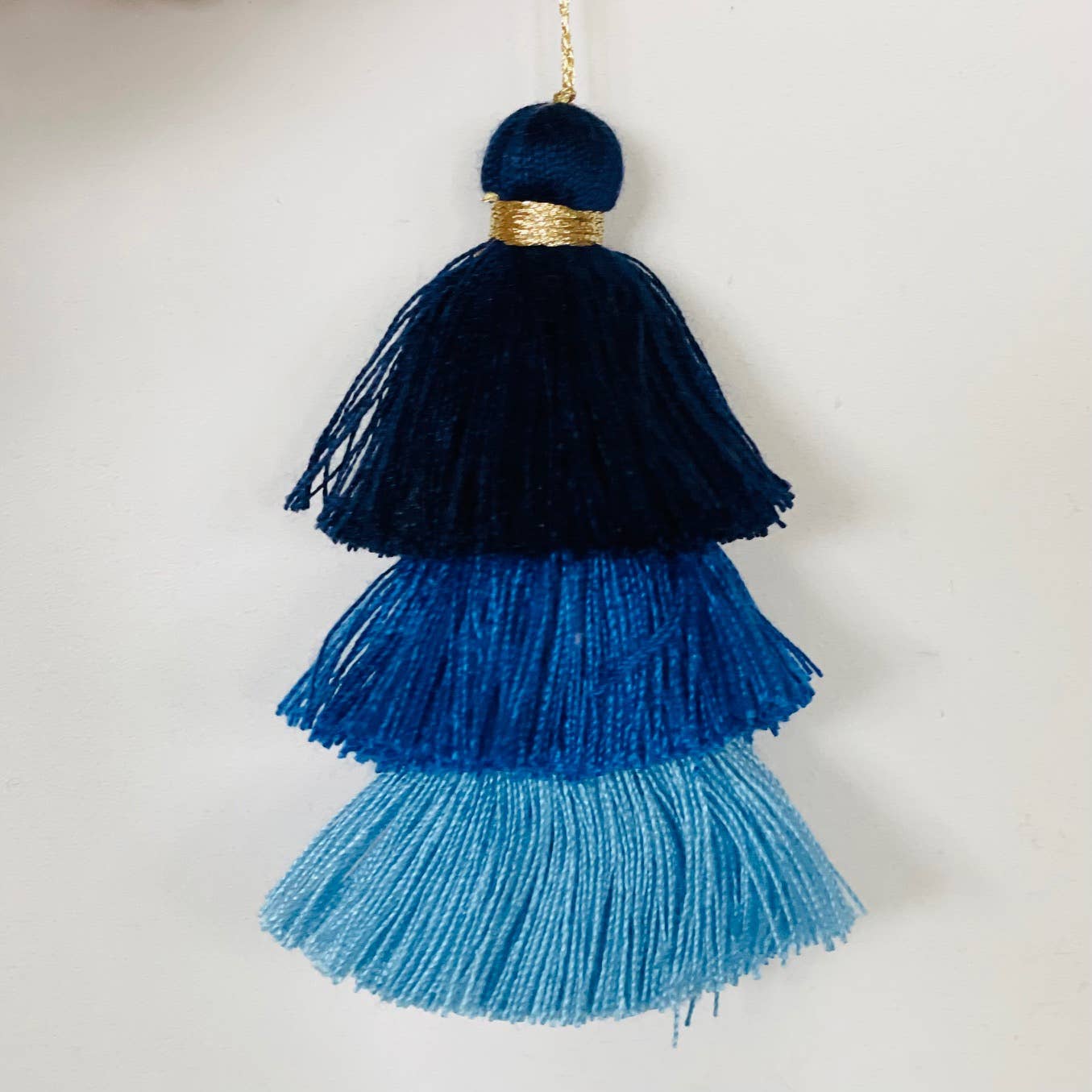 Palmy Pineapple - Wholesale Keychain - Women's - 3 Tiered Ombre Cotton Tassel with Gold Loop7