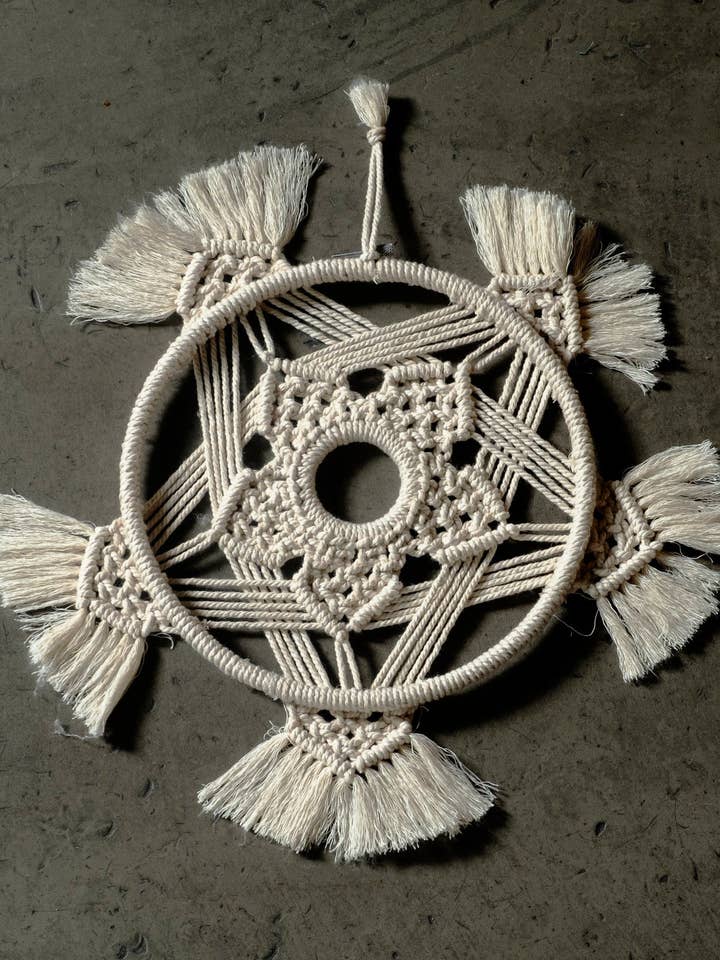 Macrame Mandala, Boho Dekoration, Indretning af hjemmet, Vægkunst for engroshandel hos Gypsy Moon Arts