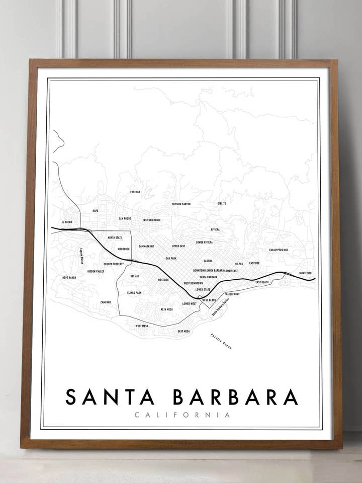 Santa Barbara Imprimer la carte pour la vente par Capricorn Press