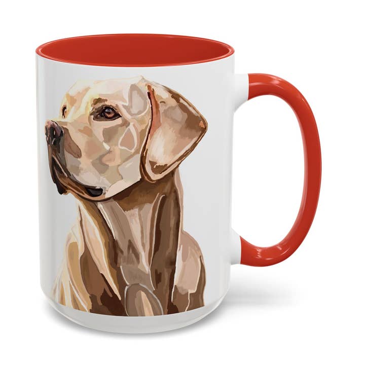 Labrador-Porträt Zweifarbige Keramik-Kaffeetasse für den Großhandel von Blue Cava