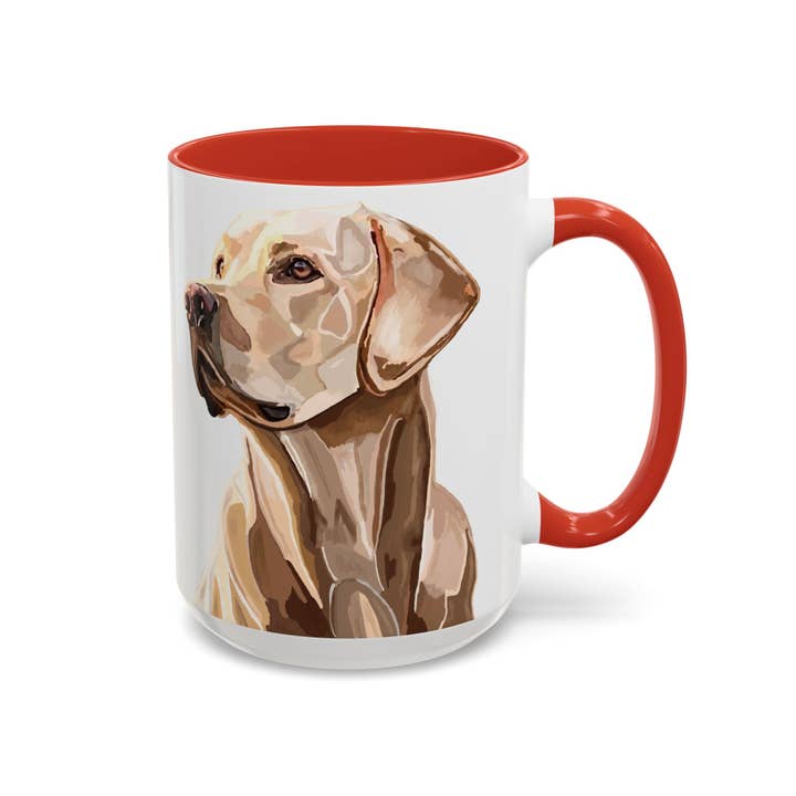 Labrador-Porträt Zweifarbige Keramik-Kaffeetasse für den Großhandel von Blue Cava