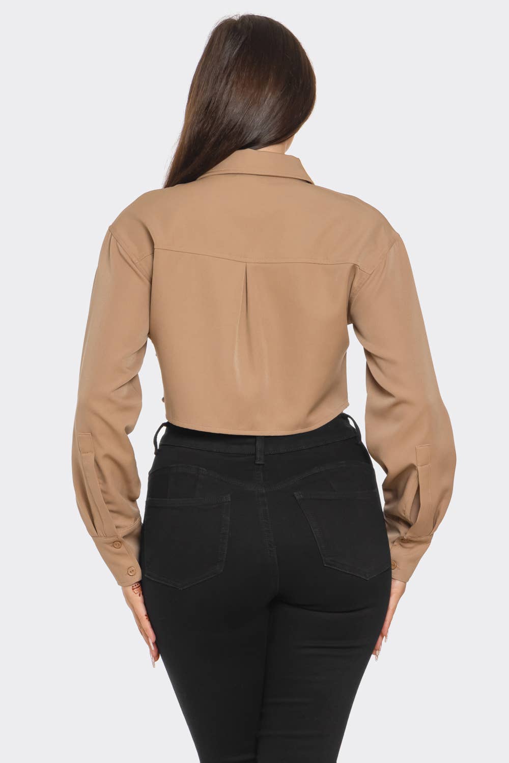 Julia by LoveJ - Wholesale Button Down Shirt - Women's - Front Button Down Oversized Pockets Detail Top 7