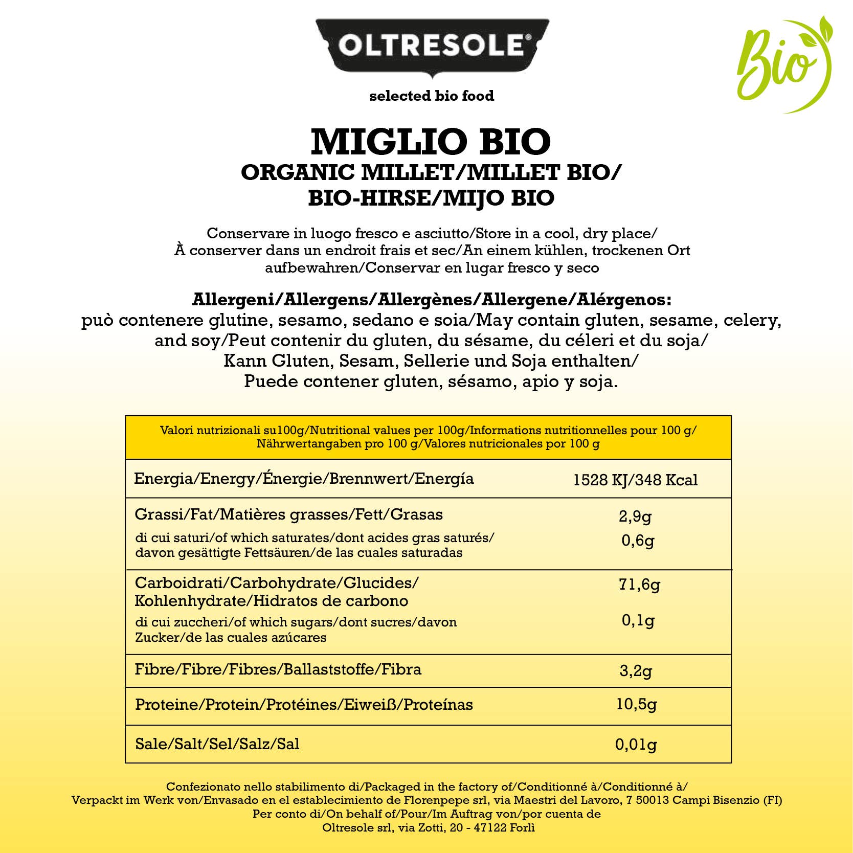 Oltresole - Wholesale Whole Grains - ORGANIC MILLET 5 Kg3