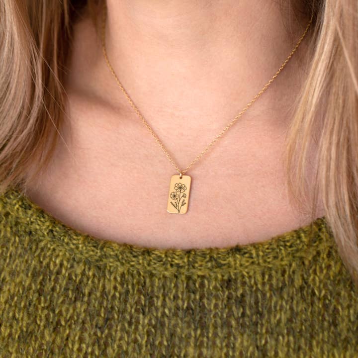 Delezhen - Wholesale Pendant/Charm Necklace - May Lily Birth Flower Pendant Necklace Personalized Jewelry