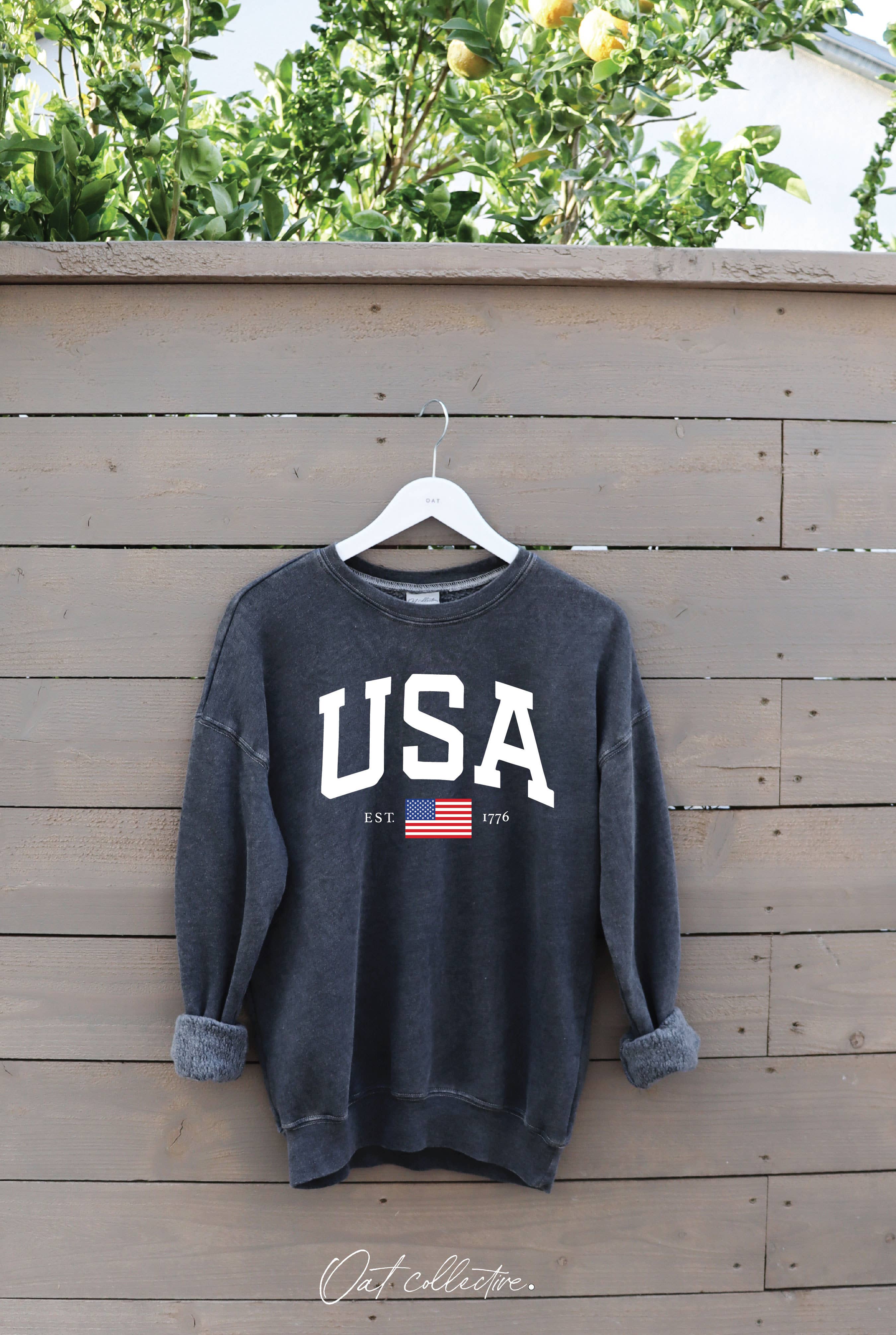 OAT COLLECTIVE - Wholesale Graphic Sweatshirt - Women's - USA EST.1776 Mineral Graphic Sweatshirt10