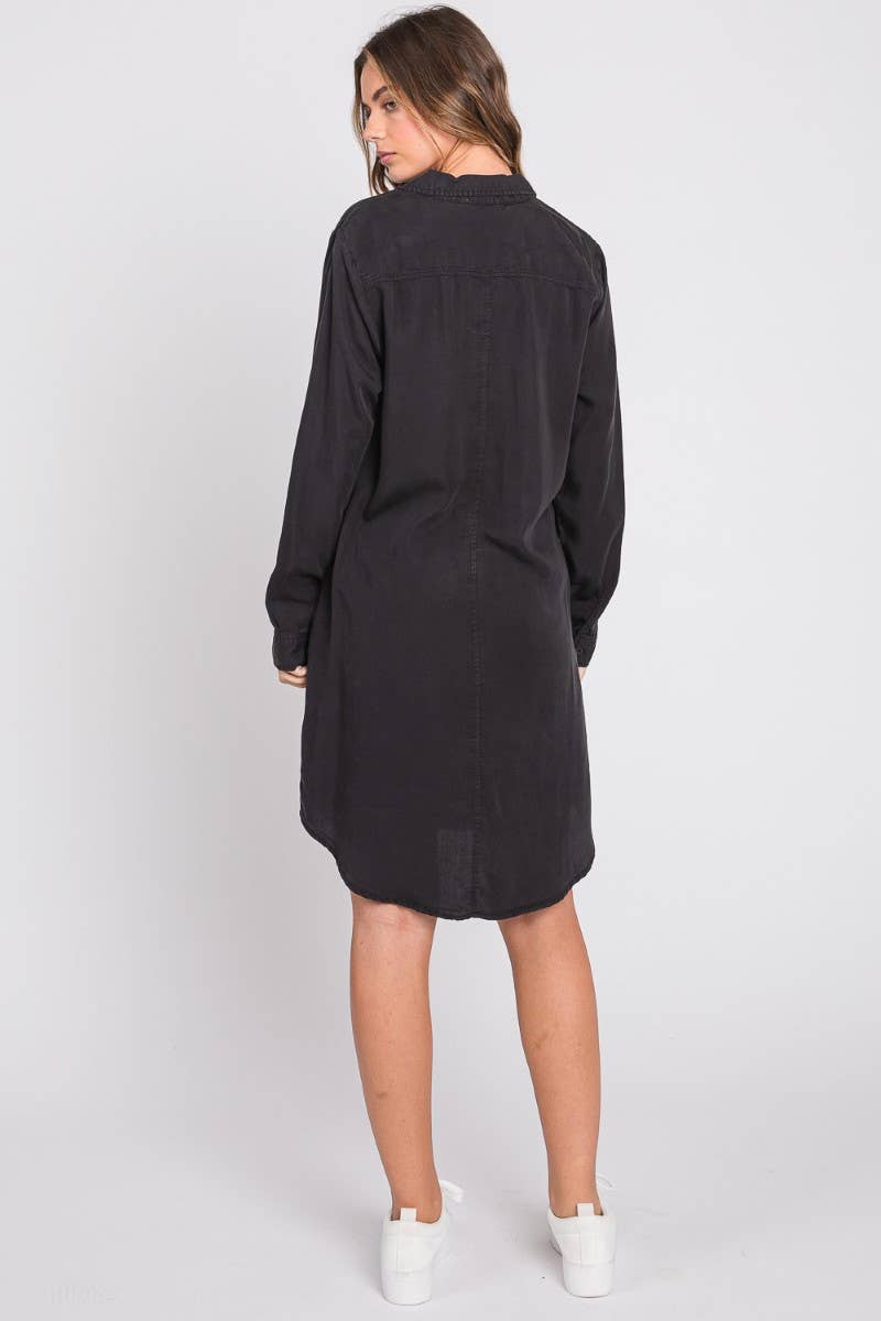 ZiA Apparel - Wholesale Dress - Women's - Washed Shirts Denim Dress 22