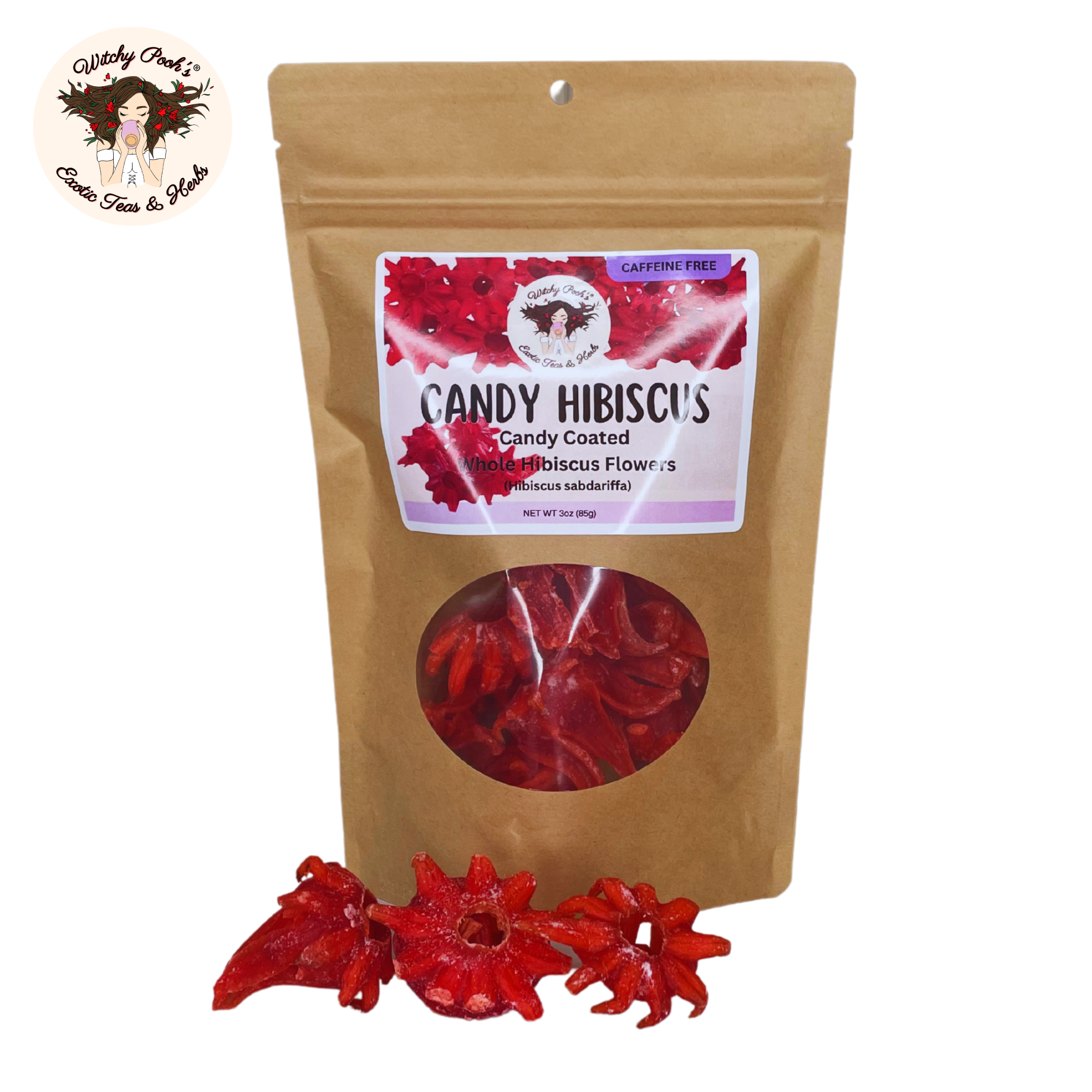 Witchy Pooh's Exotic Teas & Herbs – wholesale Fruit snacks – Witchy Pooh's Candy Hibiscus - Candy Coated Whole Hibiscus18