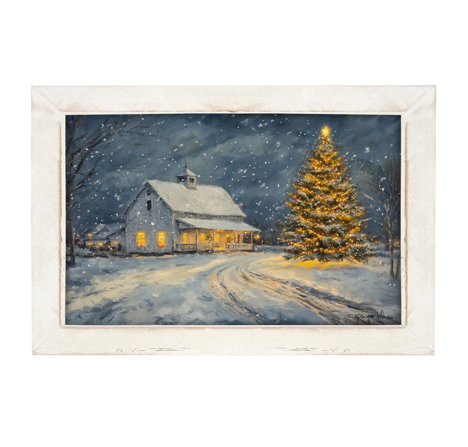 ginger blue - Wholesale Christmas Wall Art - Christmas in the Country - Horizontal Frame2